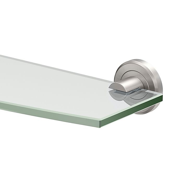 slide 2 of 2, Gatco Latitude II Minimalist Glass Shelf - Satin Nickel, 1 ct