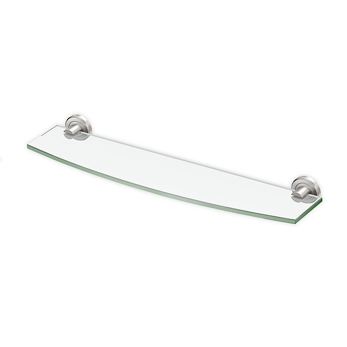 slide 1 of 2, Gatco Latitude II Minimalist Glass Shelf - Satin Nickel, 1 ct