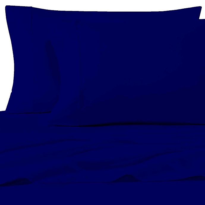 slide 1 of 1, SALT 200-Thread-Count Cotton Percale Full Sheet Set - Navy, 1 ct