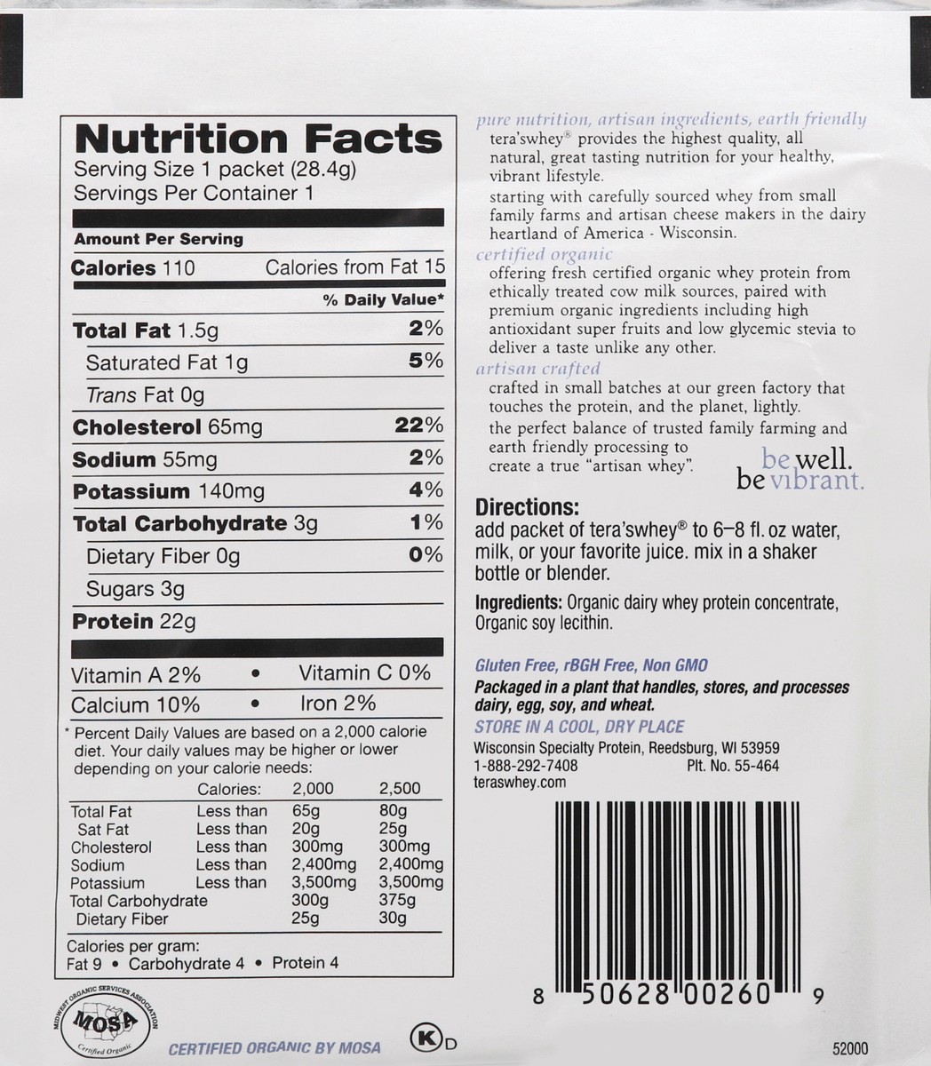 slide 3 of 3, tera's Whey Protein 1 oz, 1 oz