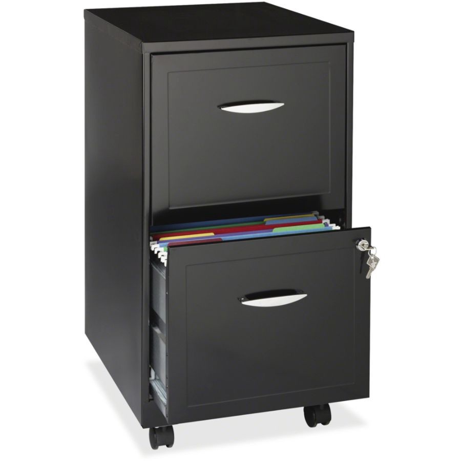 Realspace 18''D 2-Drawer Metal Mobile Vertical File Cabinet, Black 1 ct ...