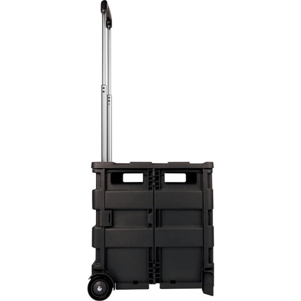 slide 8 of 8, Office Depot Brand Mobile Folding Cart with Lid, Black, 16 in x 18 in x 15 in