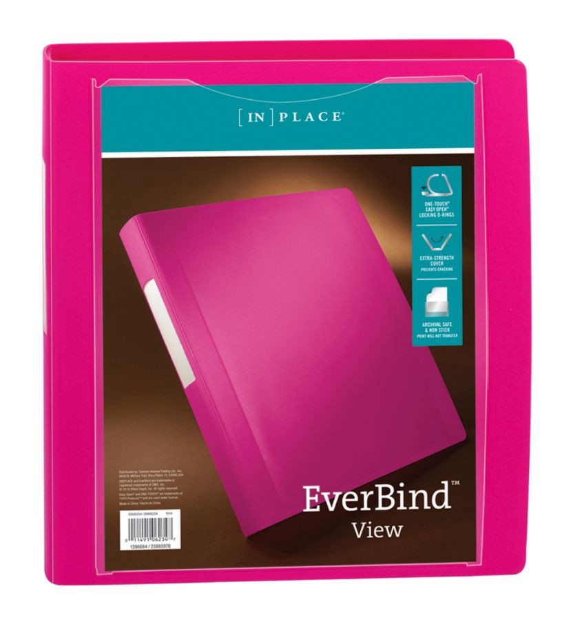 [IN]PLACE Office Depot Brand Everbind DRing View Binder, 1'' Rings
