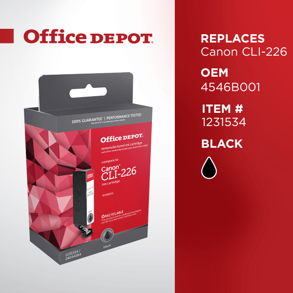slide 4 of 5, Office Depot Brand Odcli226B (Canon Cli-226) Remanufactured Black Ink Cartridge, 1 ct