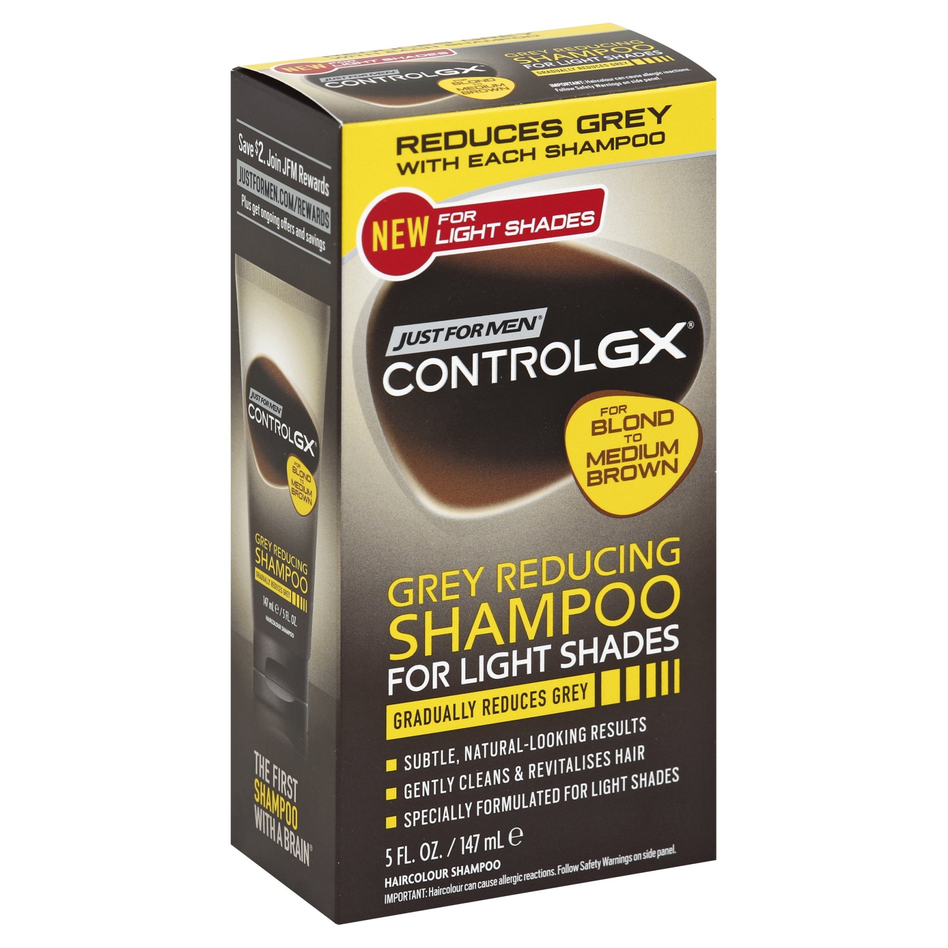 slide 1 of 3, Just for Men Control GX Gray Reducing Shampoo, 5 fl oz