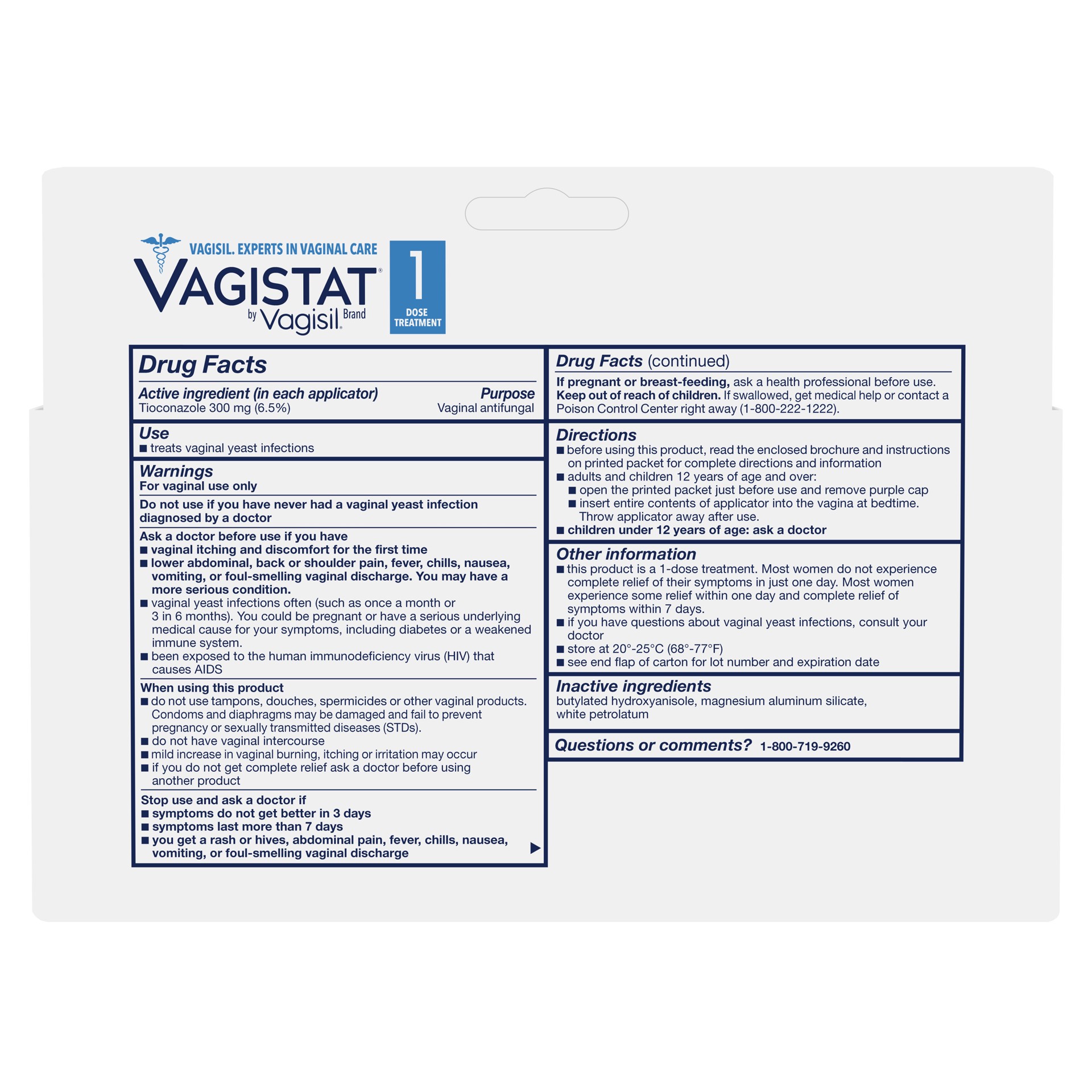 slide 2 of 5, Vagistat-1 Single Dose Treatment for Yeast Infections, 4.6 gram