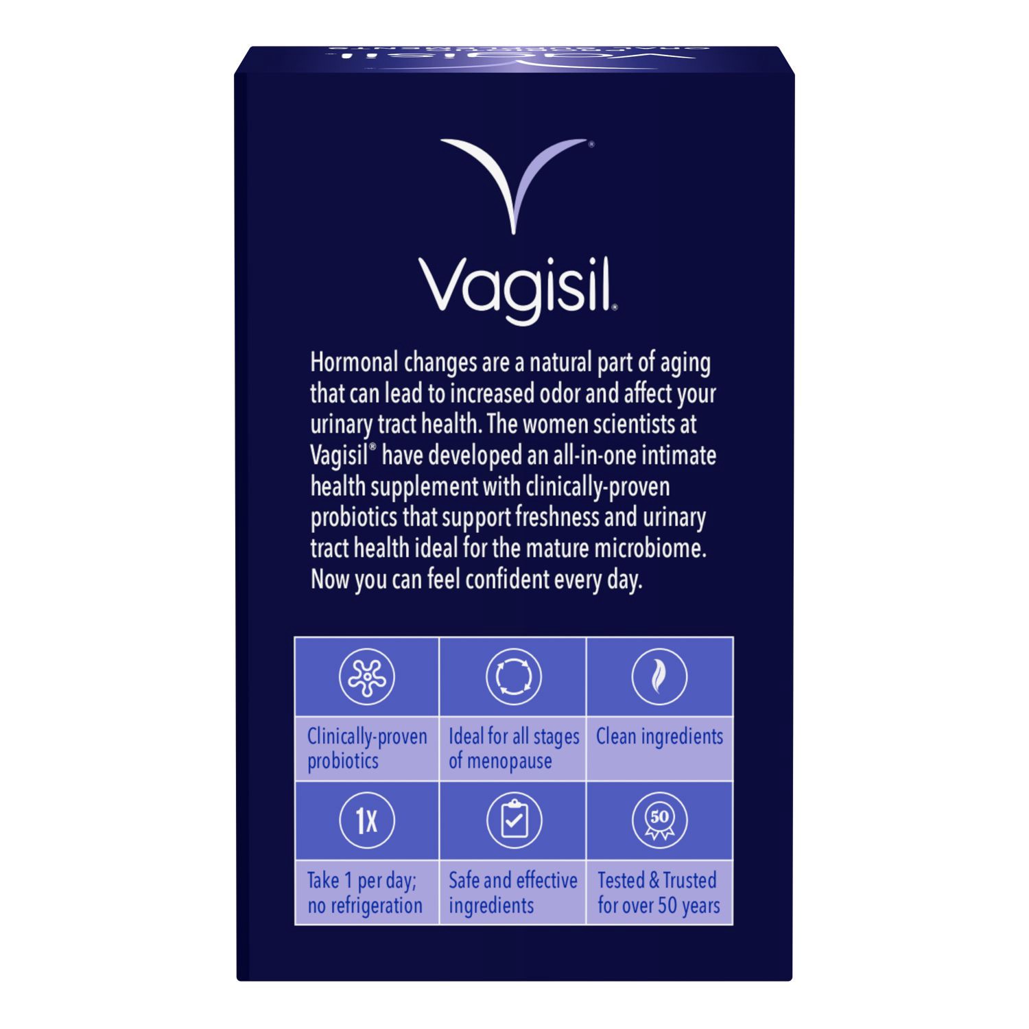 slide 4 of 4, Vagisil Menopause Support Probiotic Oral Supplements, 30 Ct, 30 ct