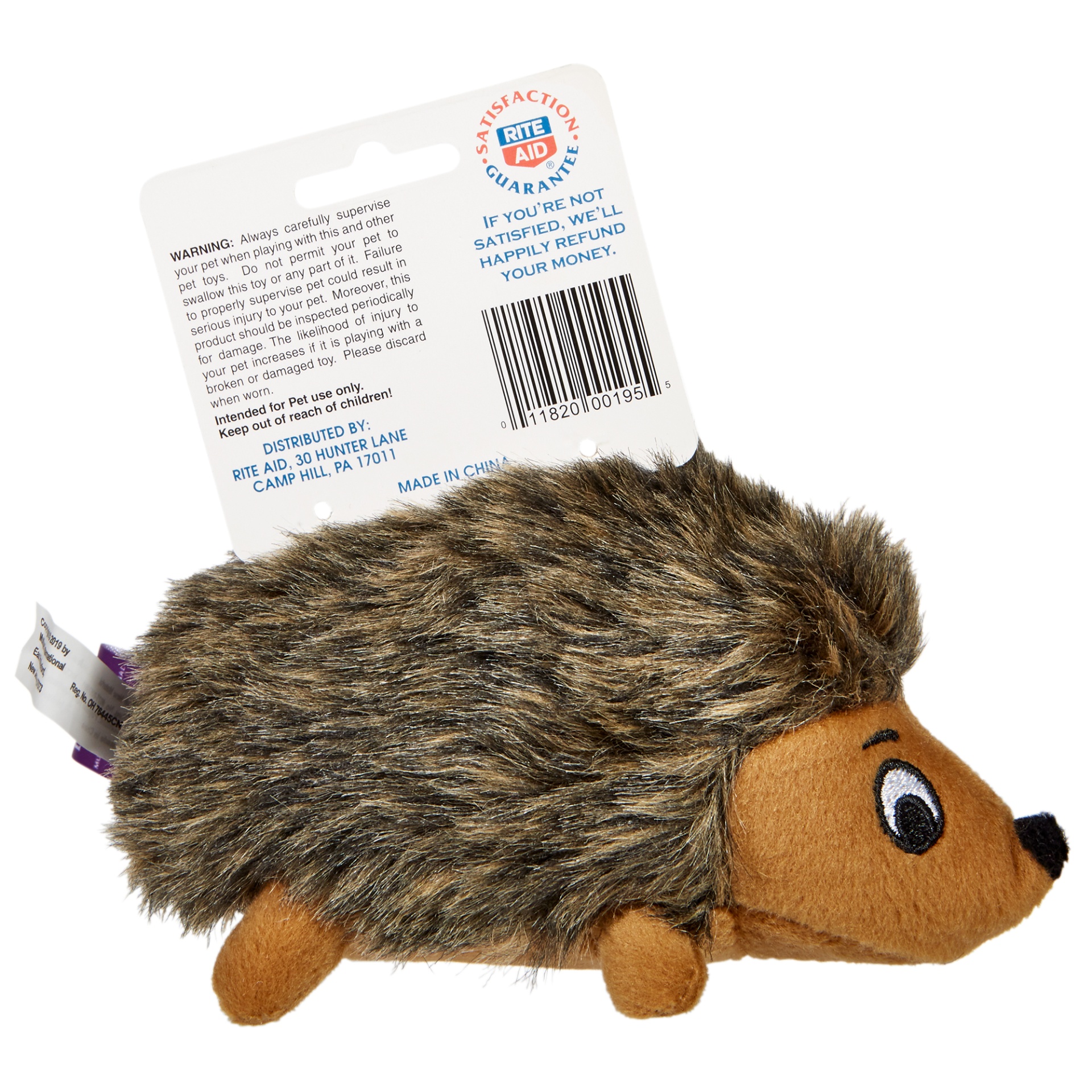 slide 2 of 4, Pawtown Hedgehog Plush Dog Toy, Small, 1 ct