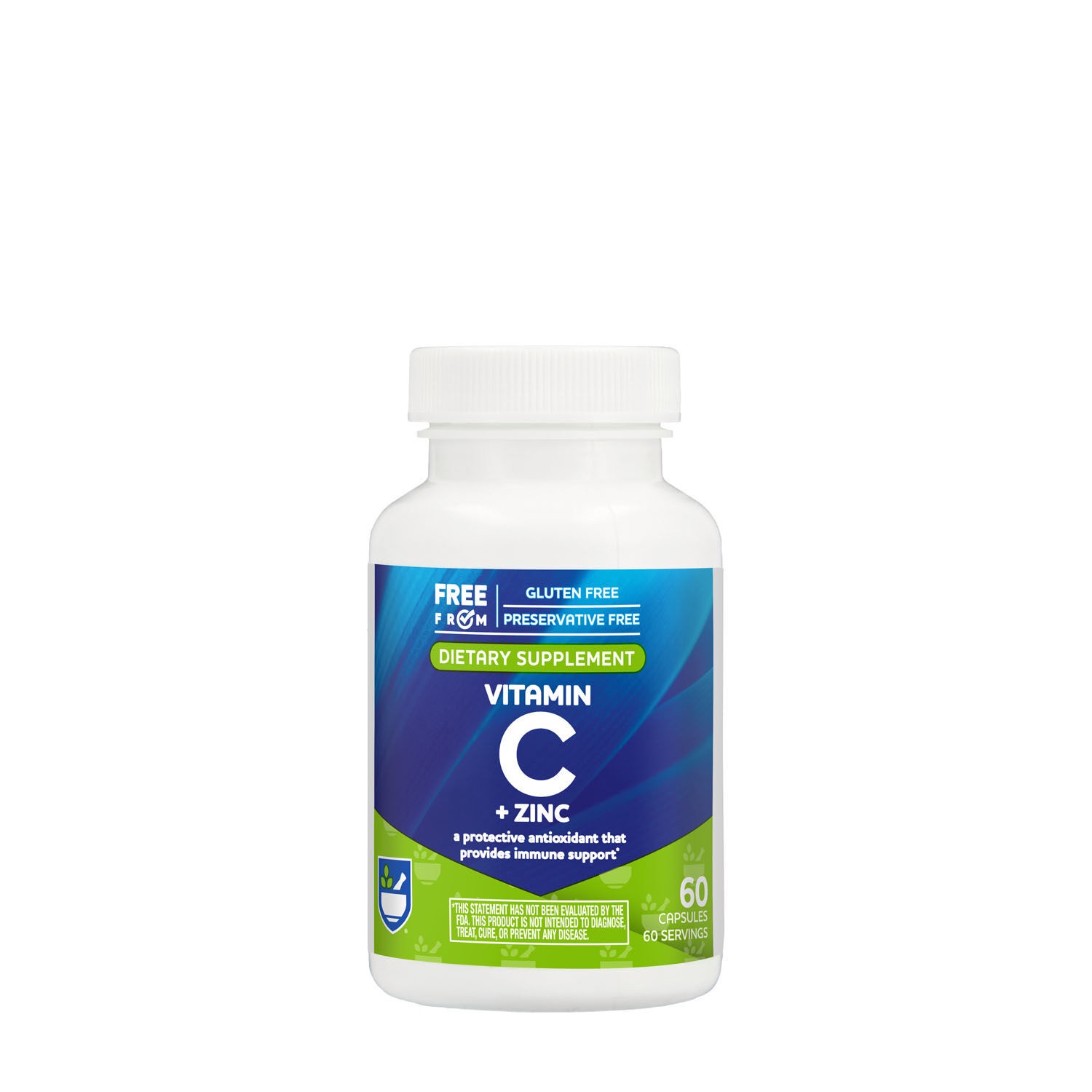 slide 1 of 1, Rite Aid Vitamin C + Zinc - 60 Capsules, 60 ct