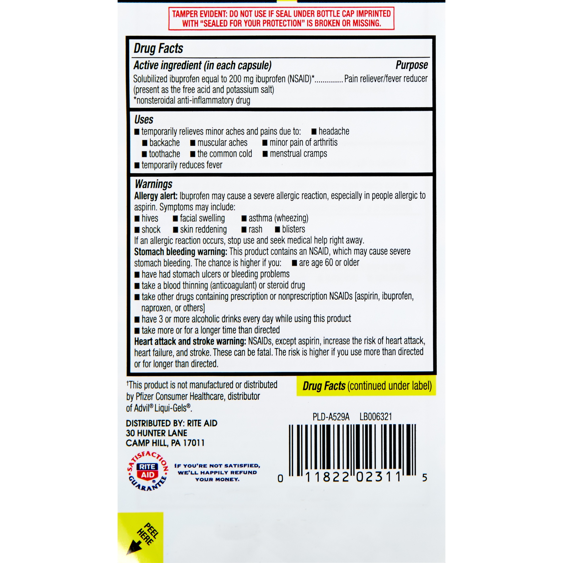 slide 2 of 2, Rite Aid Pharmacy Ibuprofen Softgels, 200mg, 160 ct