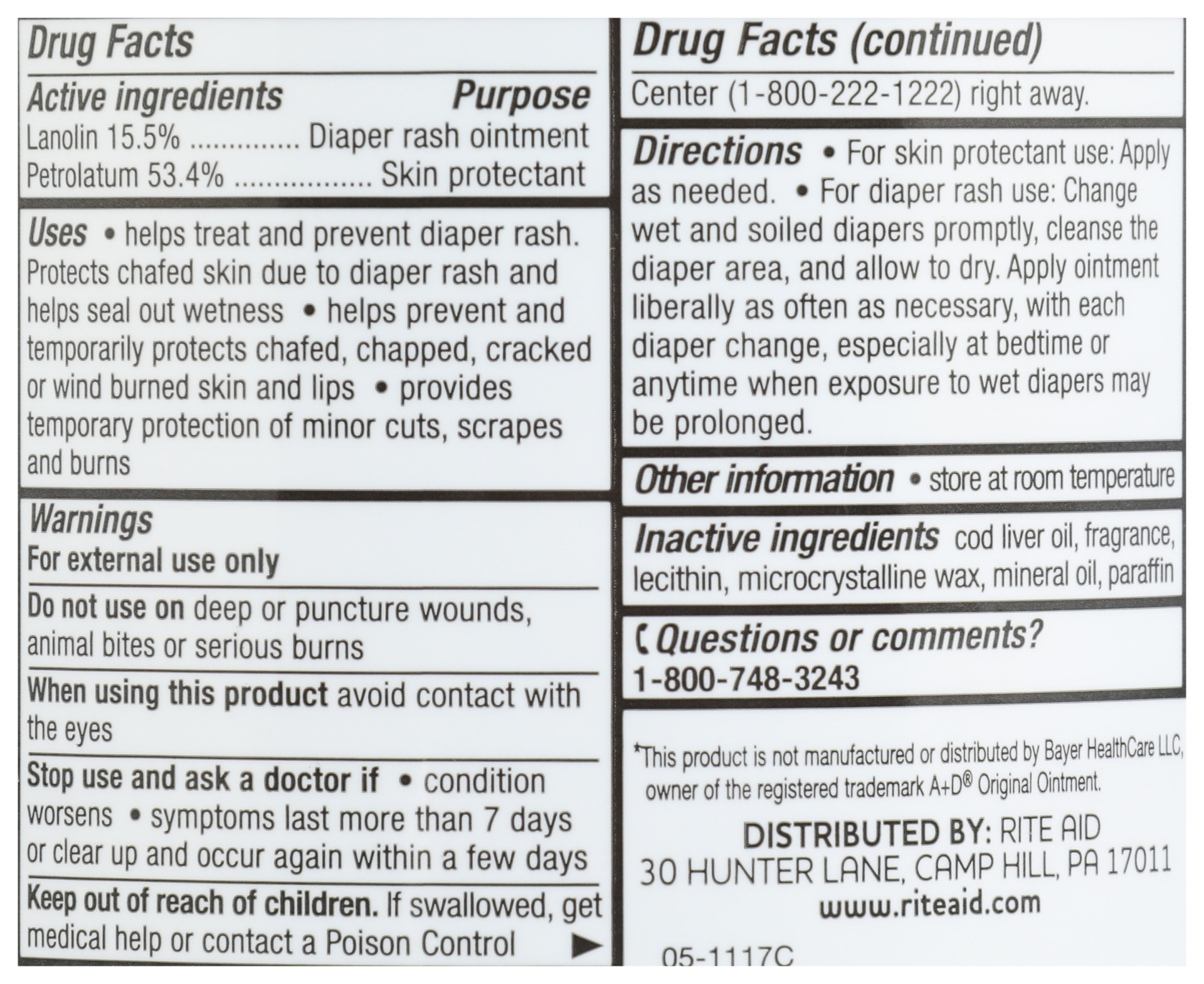 slide 3 of 3, Rite Aid Vitamin A&D Rash Ointment, 1 lb