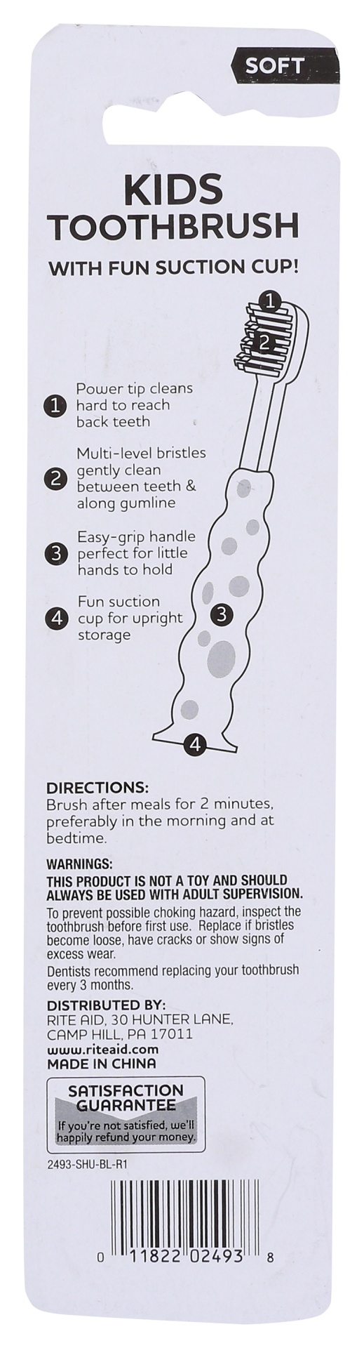 slide 2 of 2, Rite Aid Kids Toothbrush with Suction Cups, 2 ct