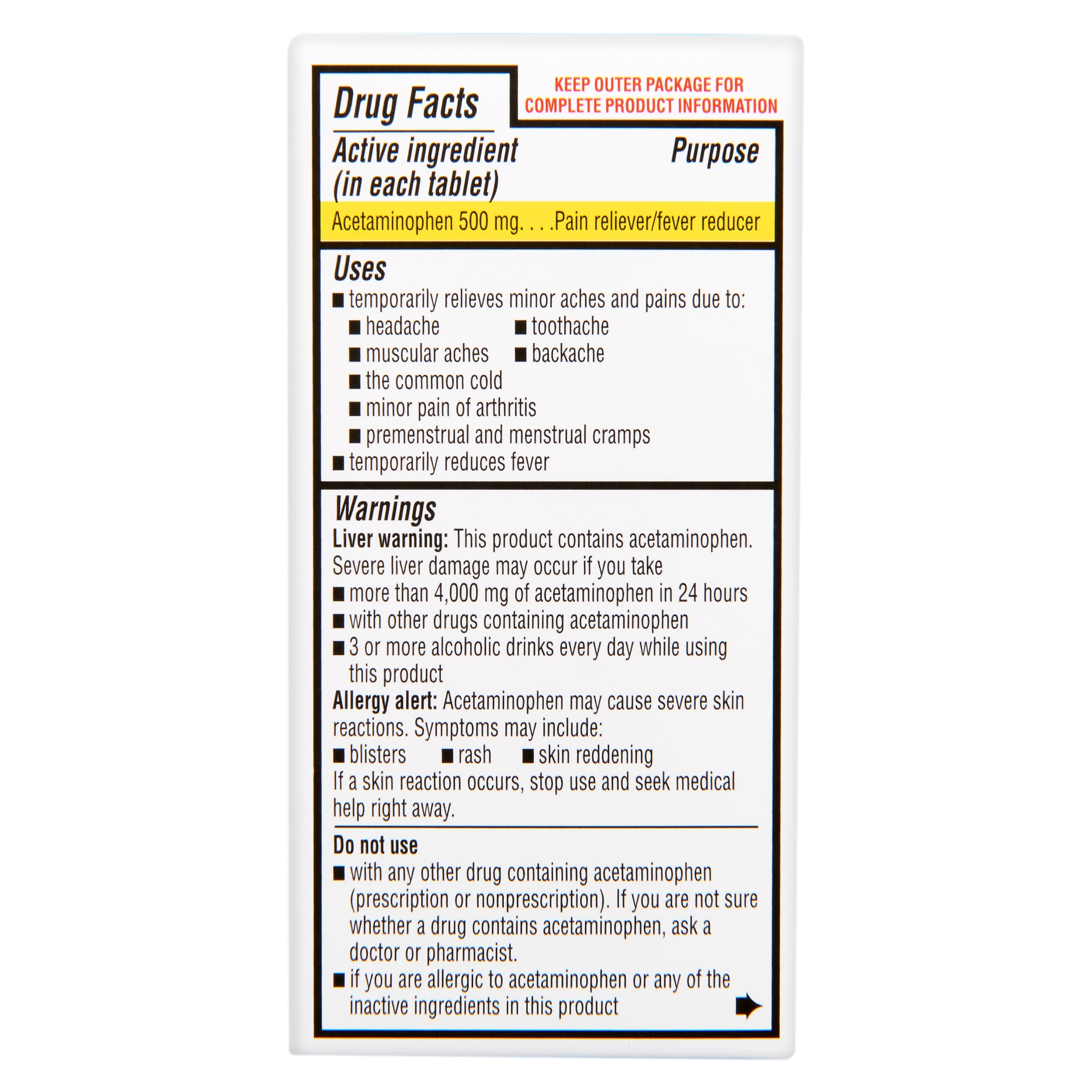 slide 5 of 5, Rite Aid Extra Strength Acetaminophen, 500 mg, 50 ct