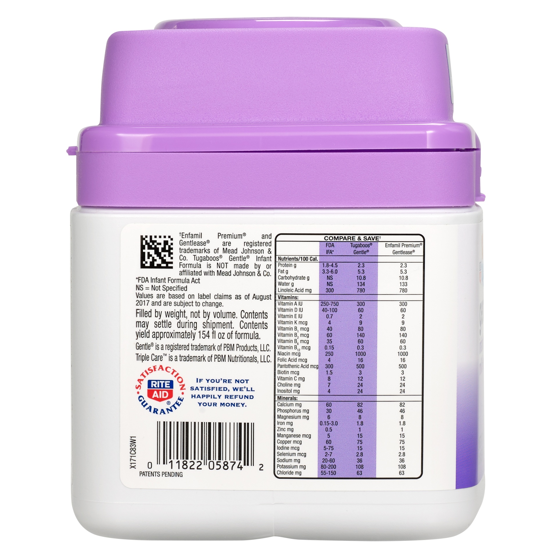 slide 4 of 4, Rite Aid Tugaboos Gentle Infant Formula, 21.5 oz