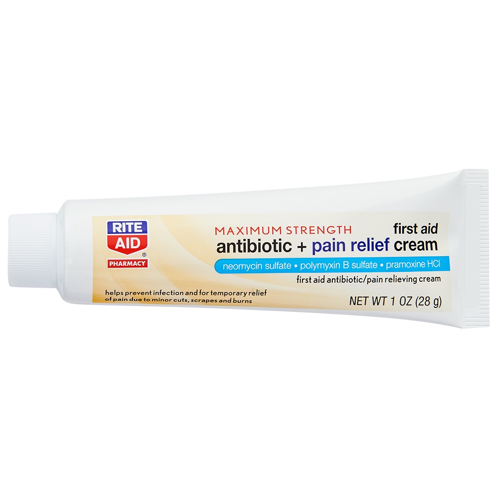 slide 2 of 3, Rite Aid First Aid Antibiotic & Pain Relief Cream, Maximum Strength, 1 oz