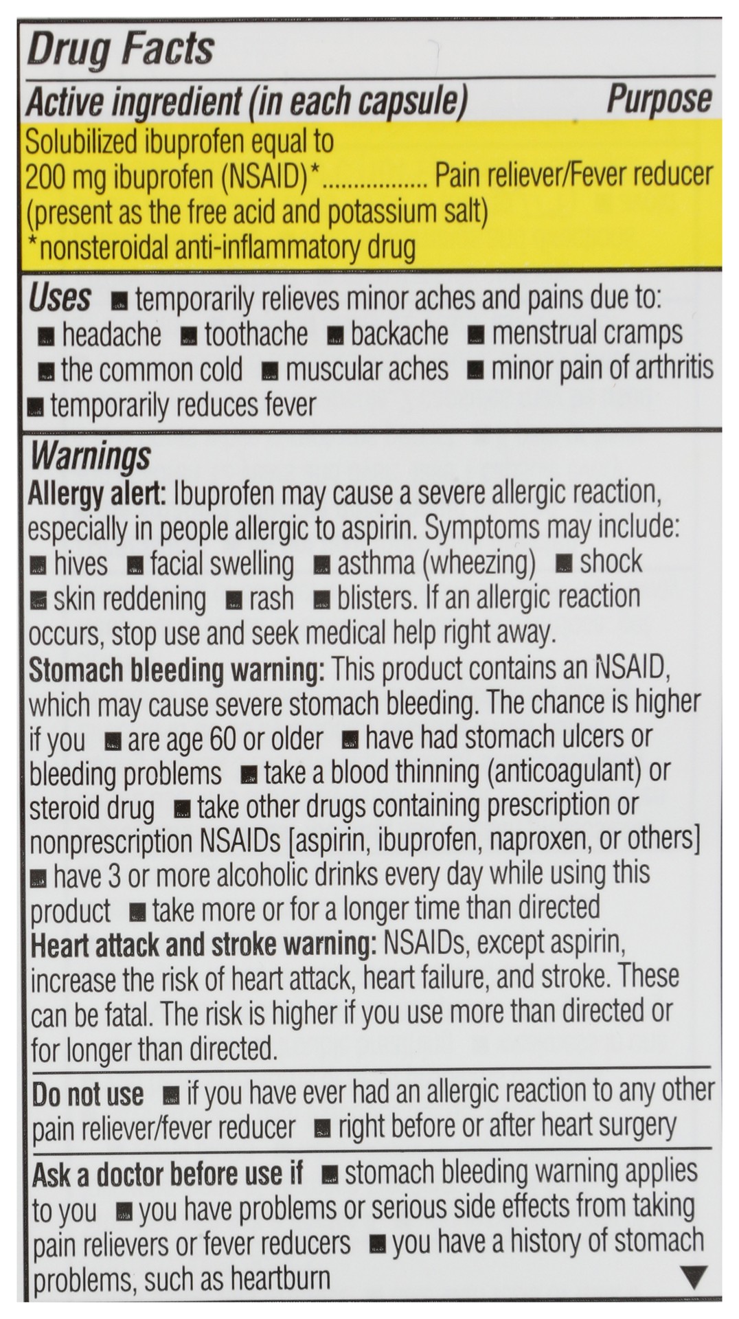 Rite Aid Pharmacy Ibuprofen Dye Free Liquid Gel Capsules, 120 Count 120