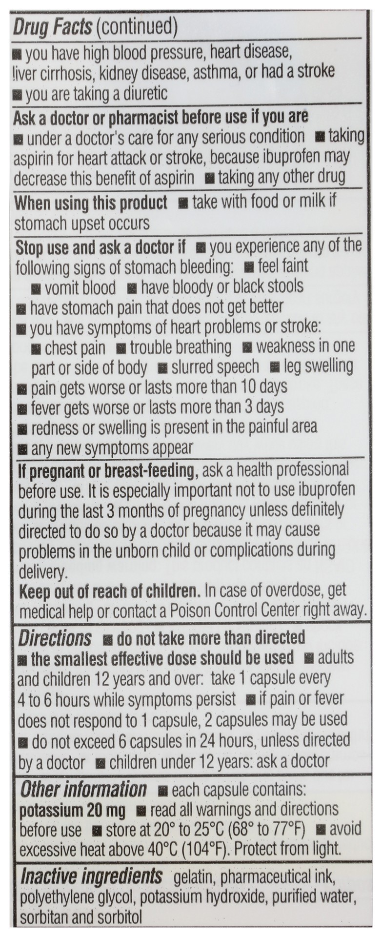 Rite Aid Pharmacy Ibuprofen Dye Free Liquid Gel Capsules, 120 Count 120