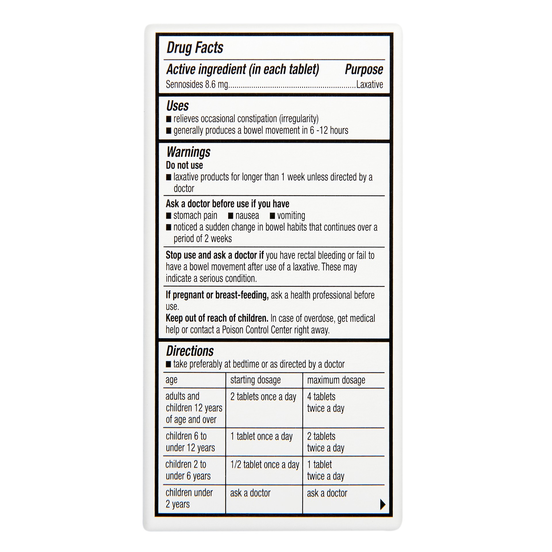 Rite Aid Vegetable Laxative Senna Tablets, 8.6mg 200 ct | Shipt