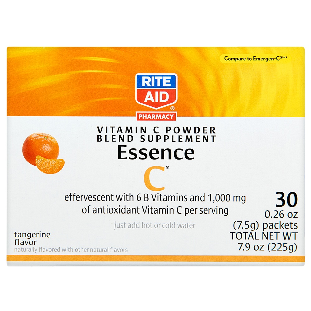 Rite Aid Essence C Effervescent Dietary Supplement Packs, Tangerine 30 ct Shipt