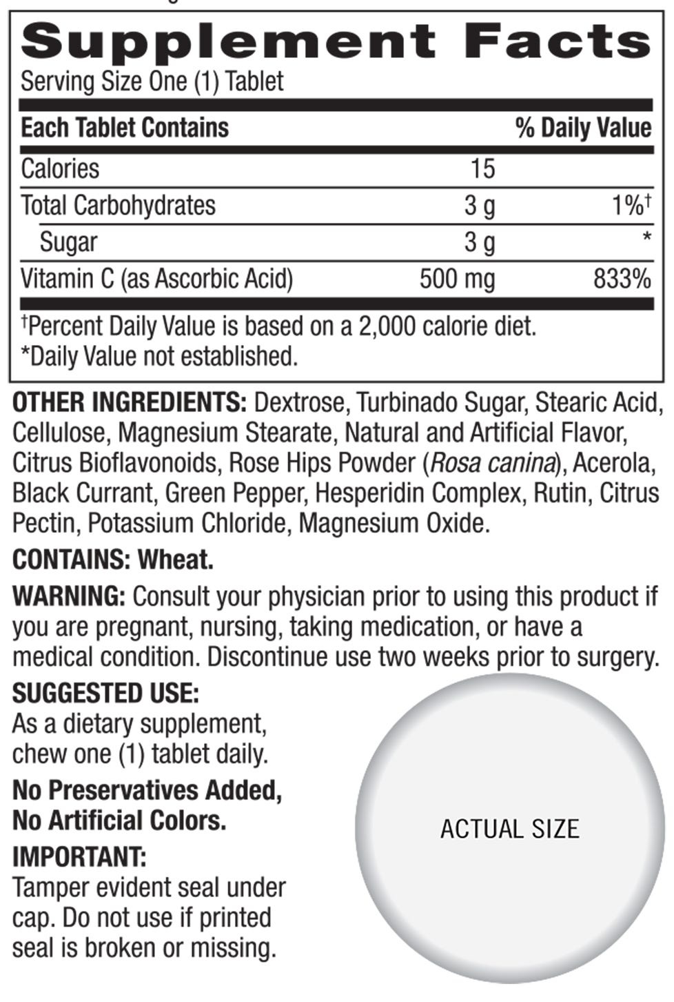 slide 2 of 2, Rite Aid Vitamin C with Acerola Chewable Tablets, 500mg, 90 ct