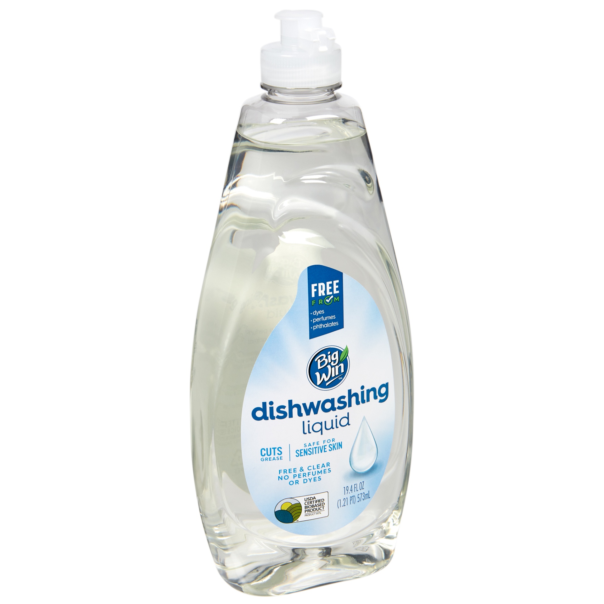 slide 3 of 3, Big Win Dishwashing Liquid, Free & Clear, 19.4 fl oz