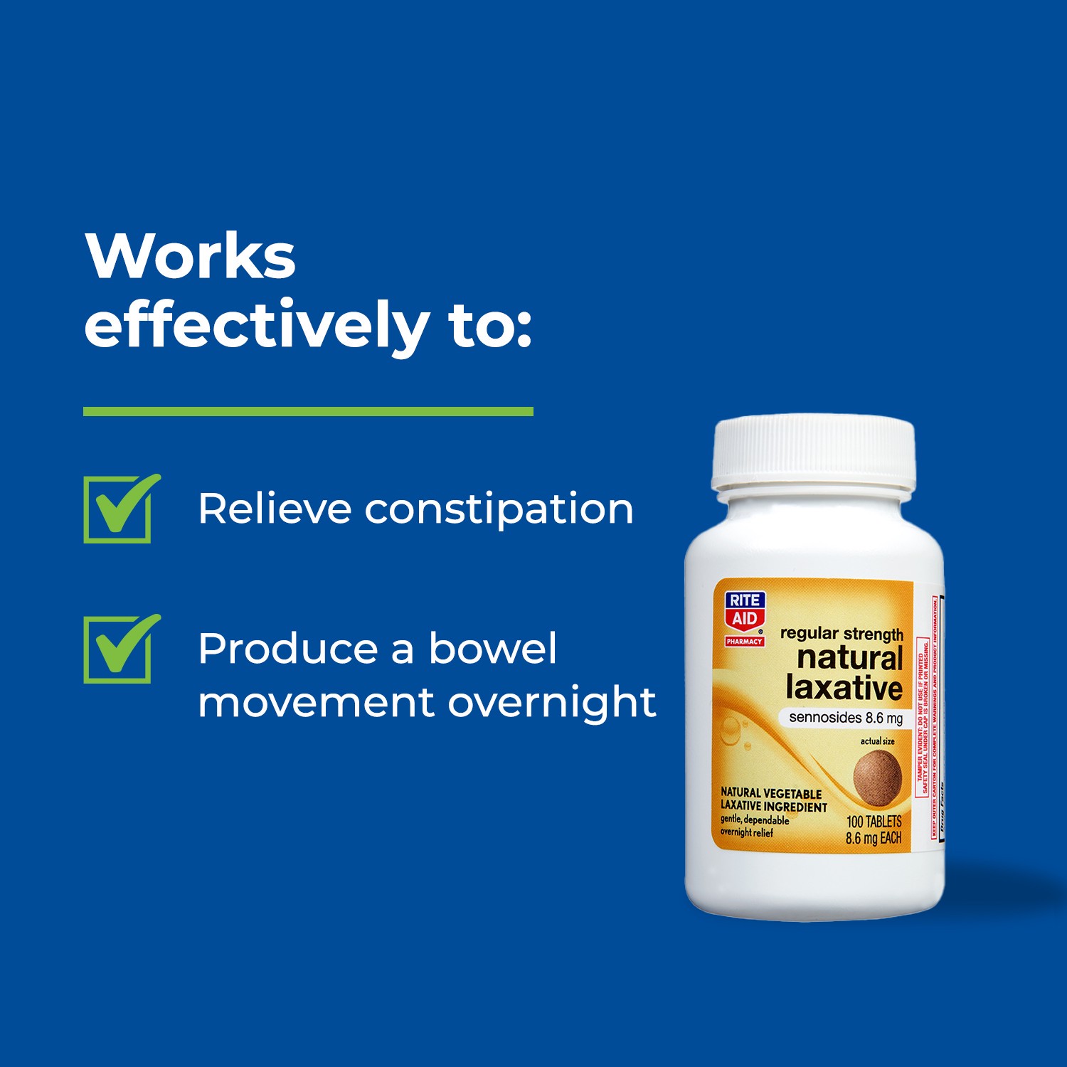 Rite aid vegetable laxative senna tablets 8 6mg 100 ct shipt