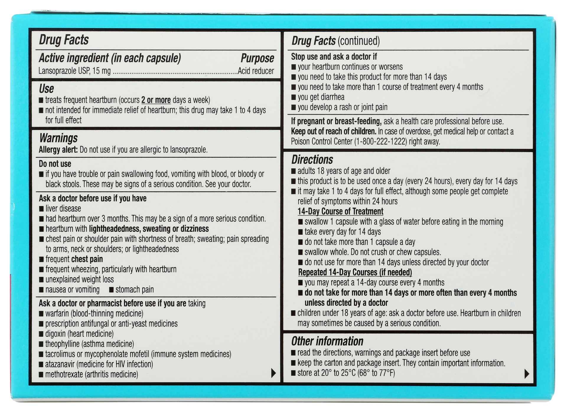 slide 2 of 2, Rite Aid Acid Reducer Capsules, Lansoprazole, 15mg, 42 ct