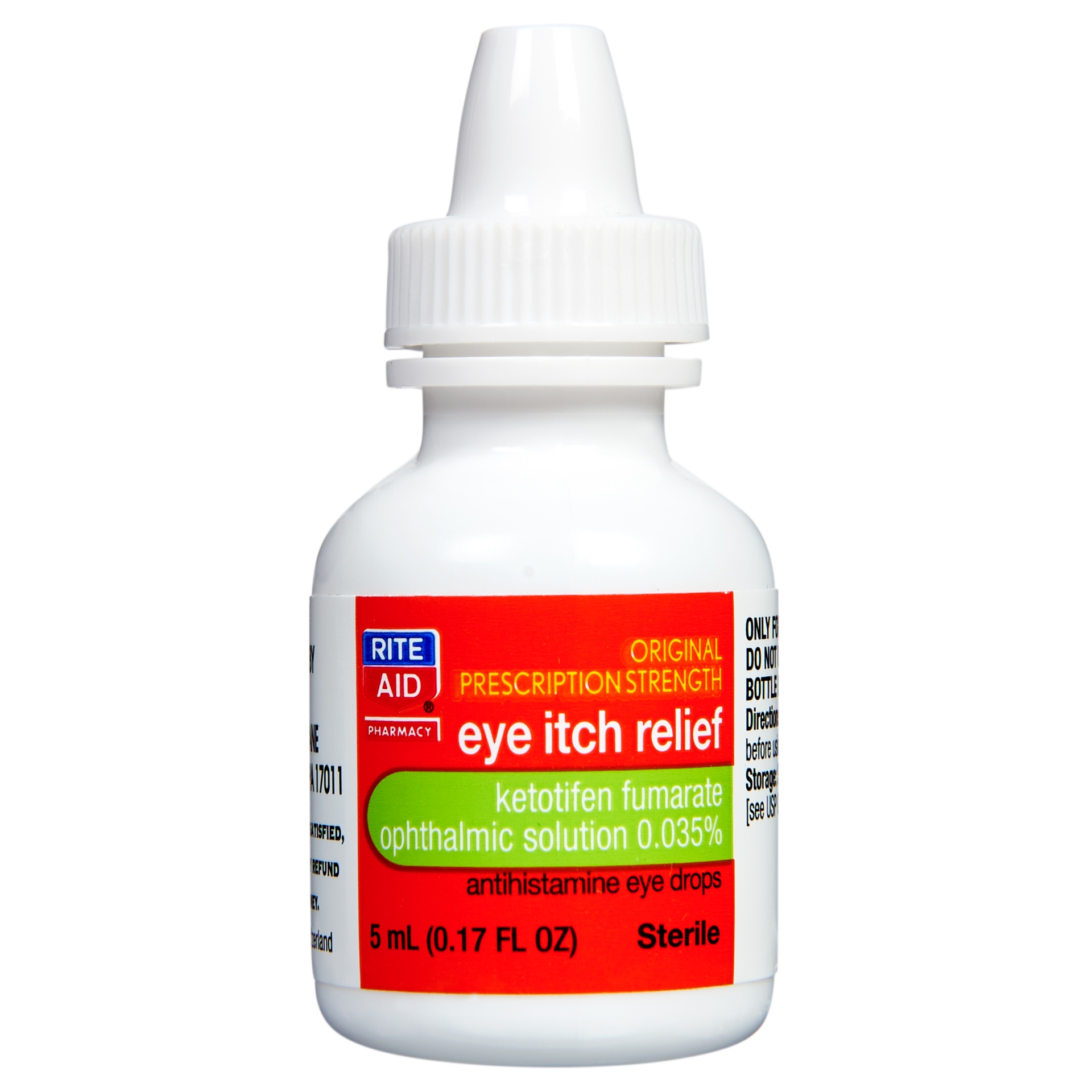 slide 3 of 3, Rite Aid Eye Itch Relief Antihistamine Eye Drops, Original Prescription Strength, 0.17 fl oz, 2 ct