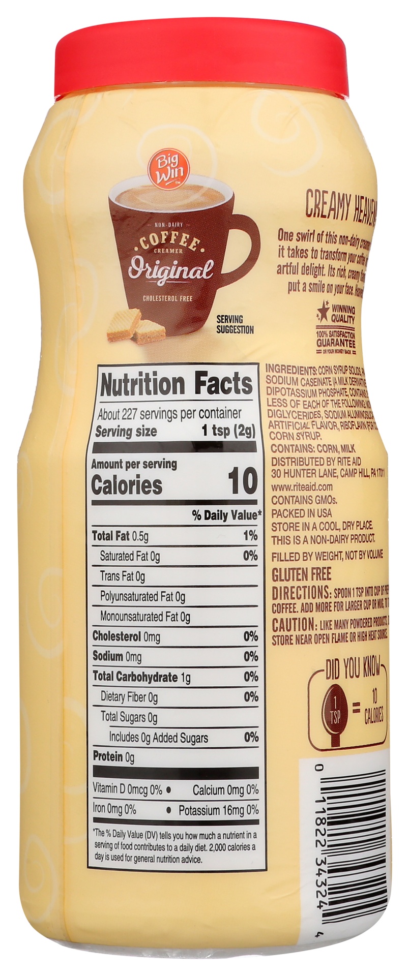 slide 4 of 4, Big Win Coffee Creamer Non Dairy Regular, 16 oz