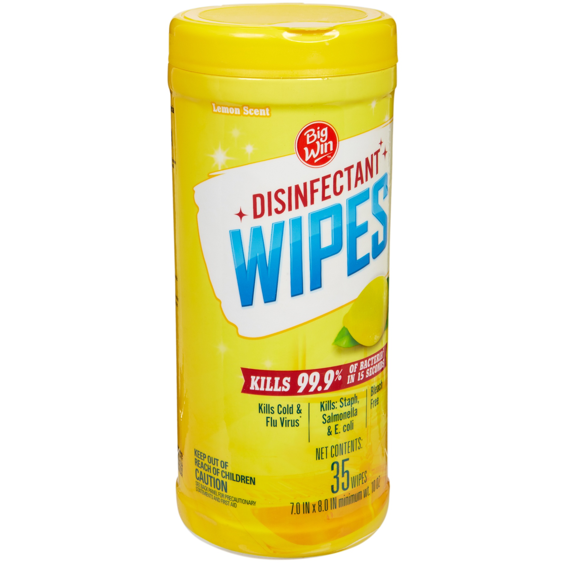 slide 3 of 3, Big Win Disinfecting Wipes, Lemon, 35 ct