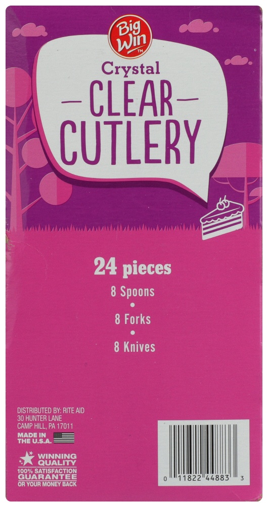 slide 2 of 3, Big Win Crystal Clear Cutlery Mix, 24 ct