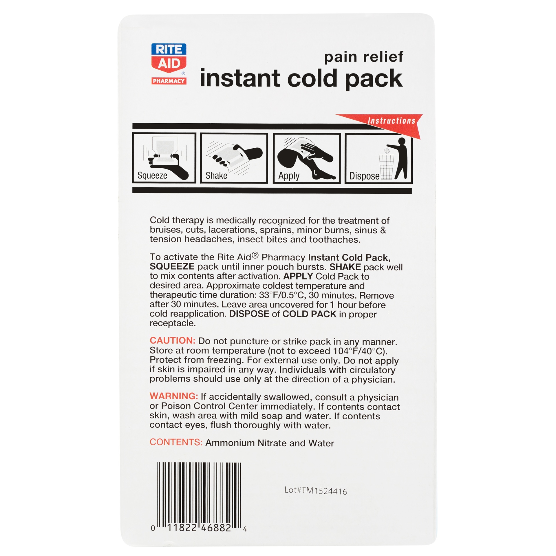 slide 2 of 2, Rite Aid Pain Relief Instant Cold Packs, 8 ct