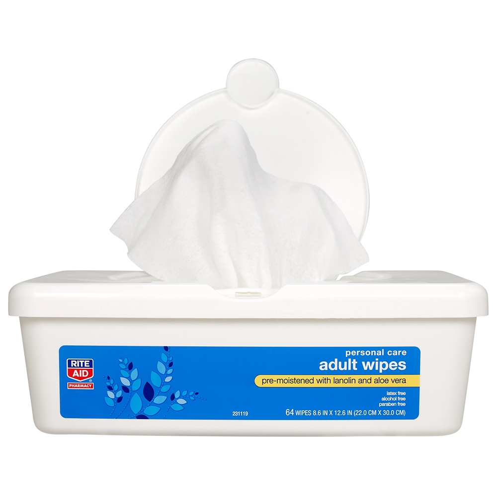 slide 3 of 3, Rite Aid Personal Care Adult Wipes, 64 ct