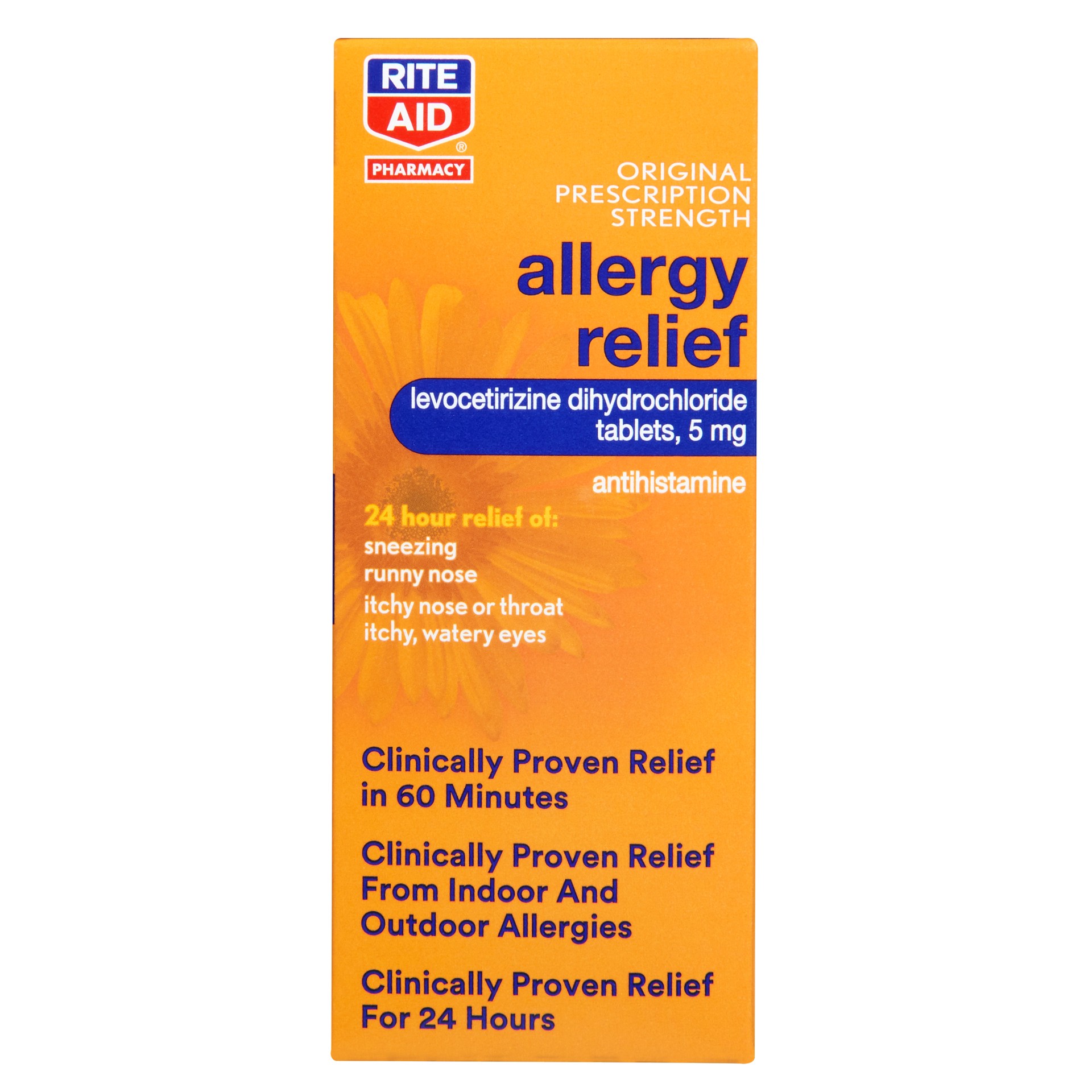 Rite Aid 24 Hour Allergy Relief Levocetirizine Dihydrochloride Tablets Prescription Strength 1262