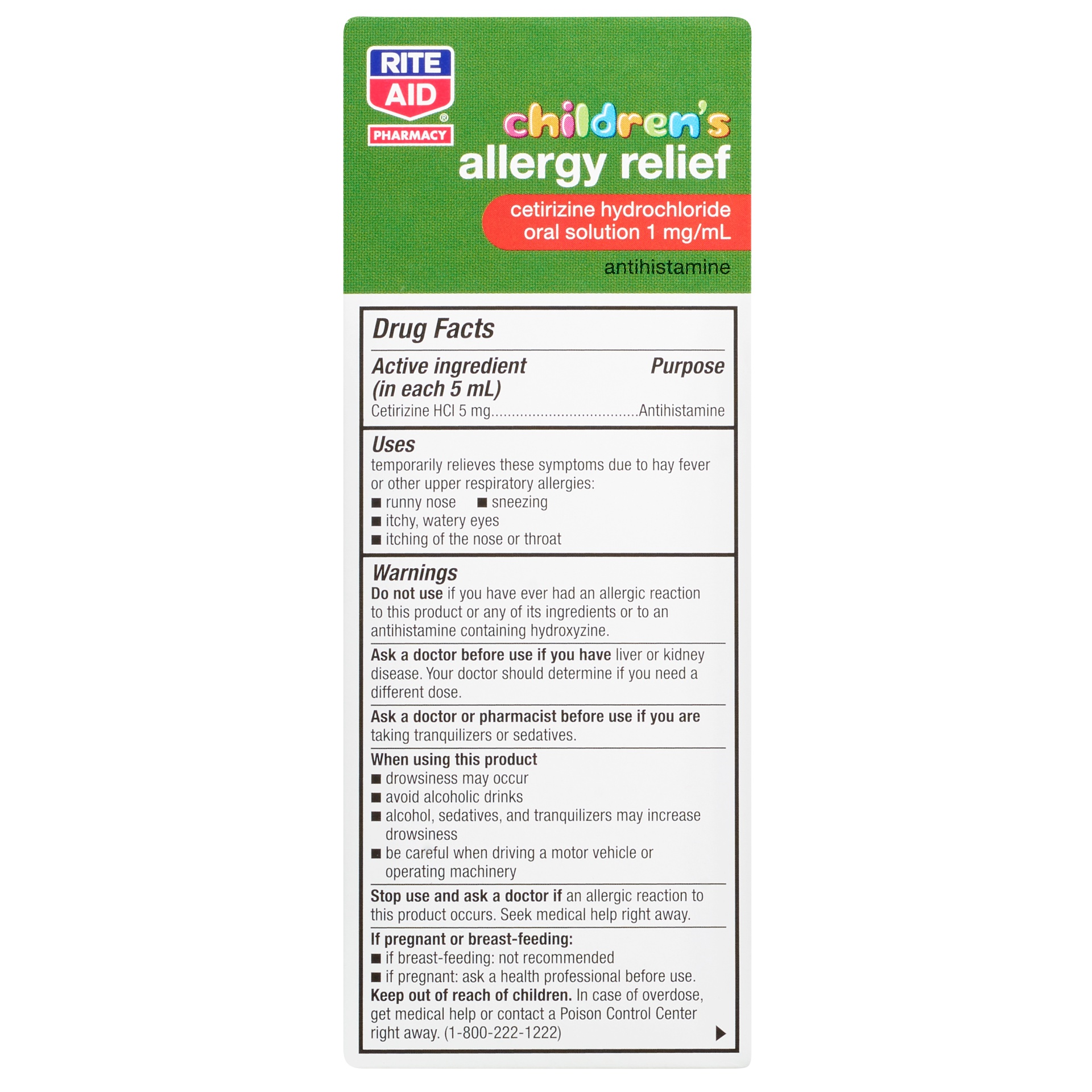slide 5 of 5, Rite Aid Children's Allergy Relief, Grape, 4 fl oz