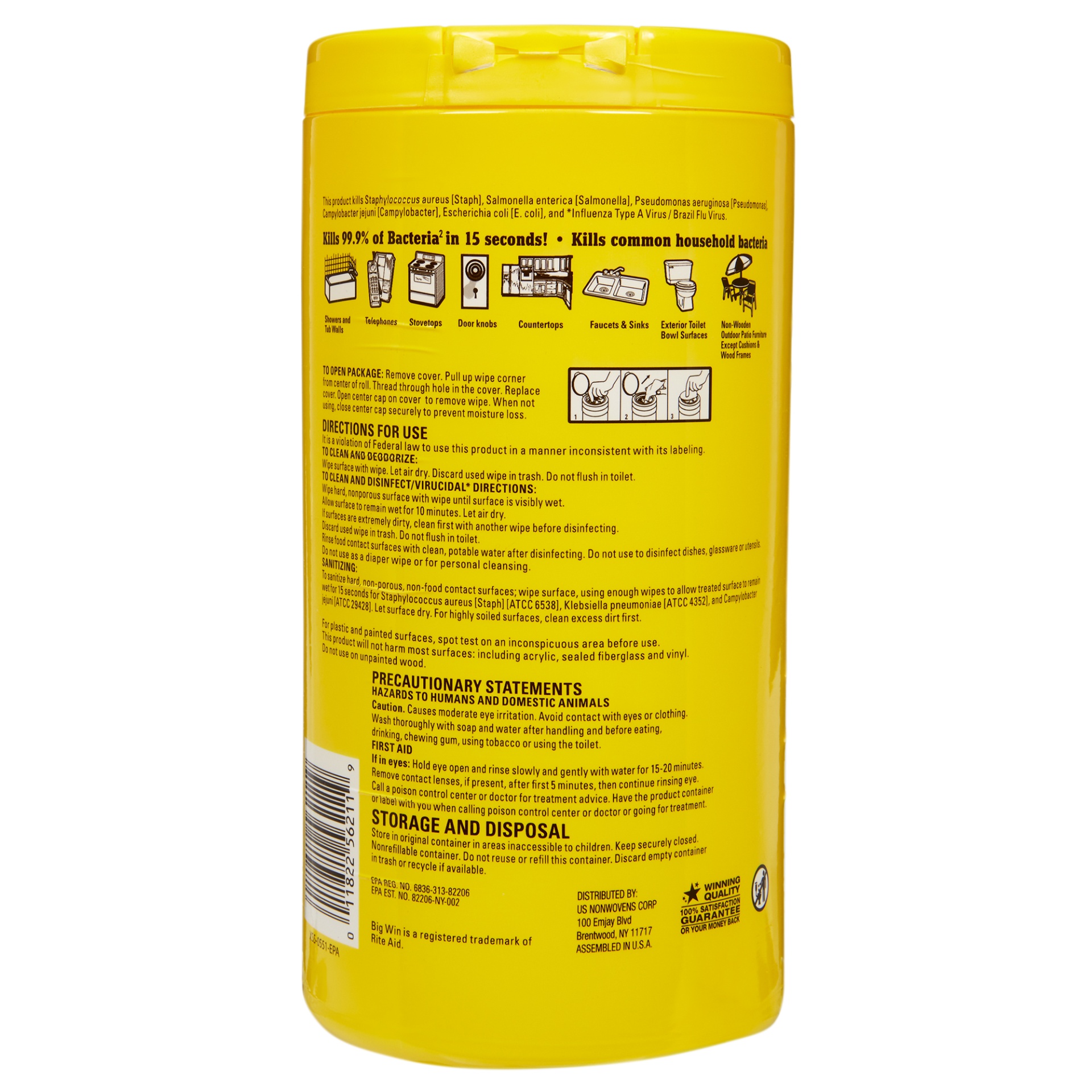 slide 2 of 3, Big Win Disinfectant Wipes, Lemon, 75 ct