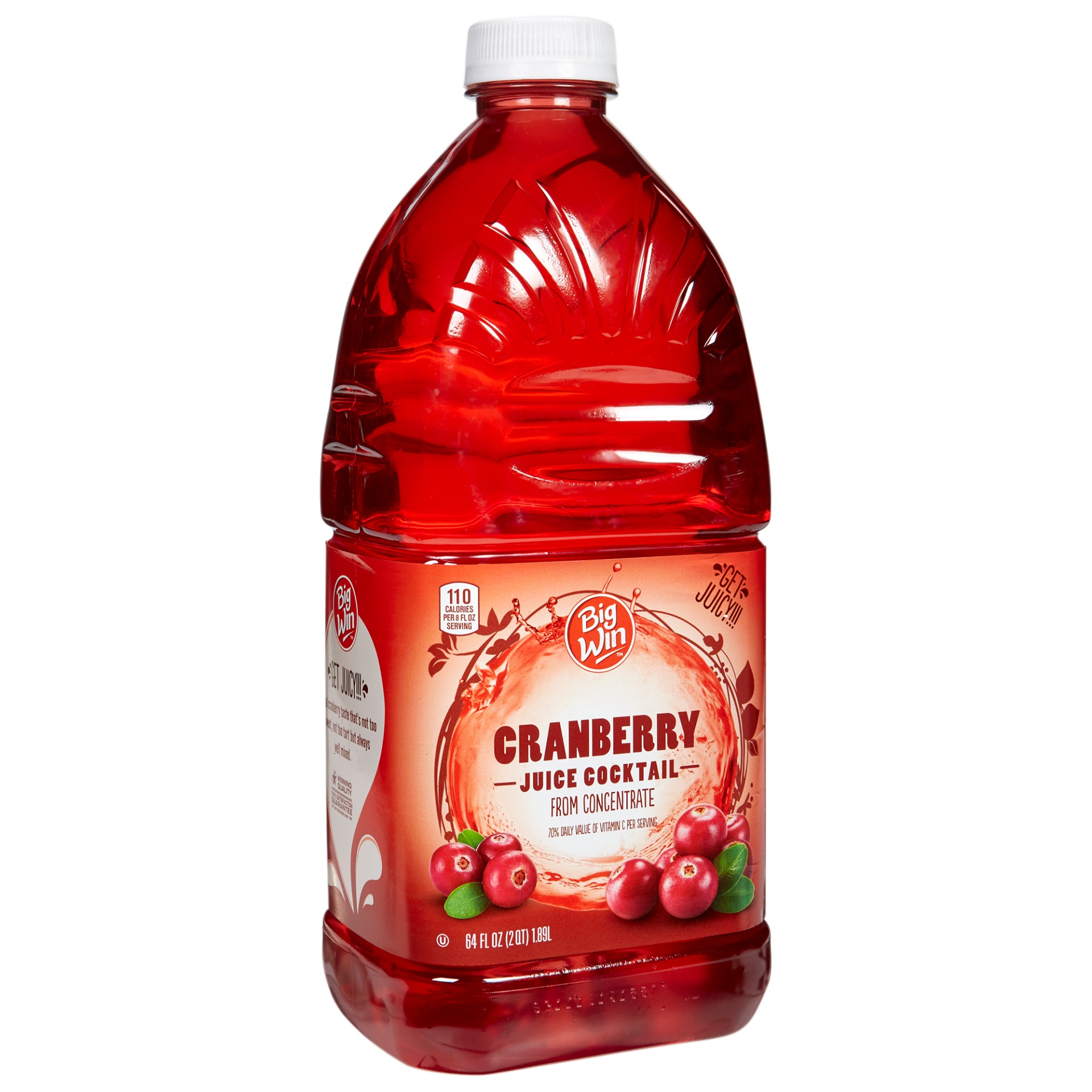 slide 3 of 3, Big Win Cranberry Grape Juice Cocktail- 64 fl oz, 64 fl oz
