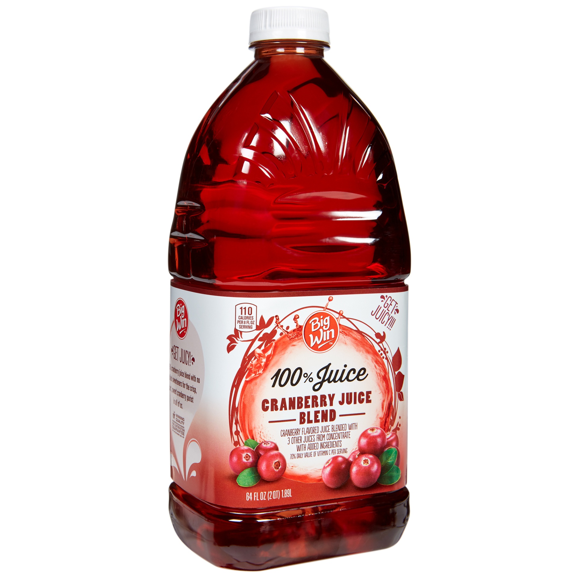 slide 3 of 3, Big Win Cranberry Juice Blend, 100% Juice, 64 fl oz