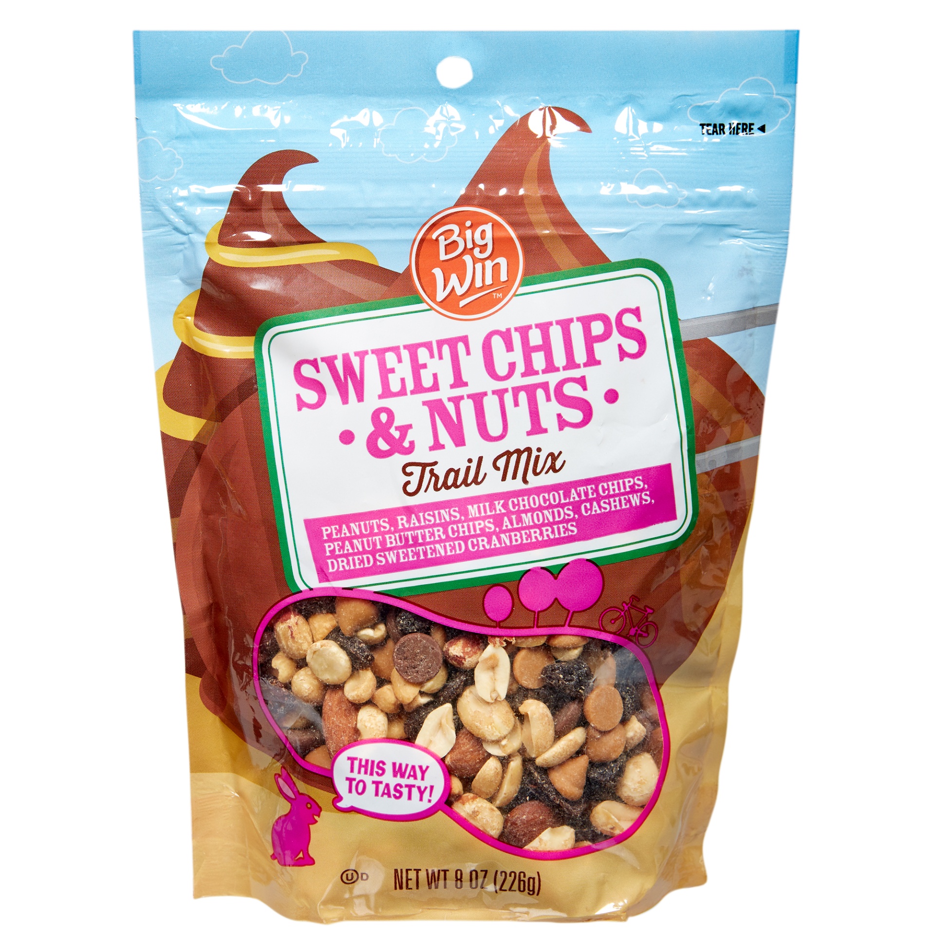 slide 1 of 1, Big Win Sweet Chips & Nuts Trail Mix, 8 oz