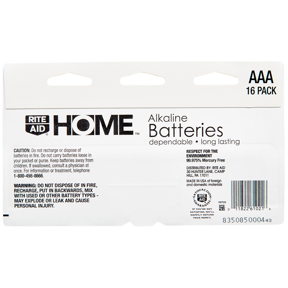 slide 2 of 3, Rite Aid AAA Alkaline Batteries, 16 ct