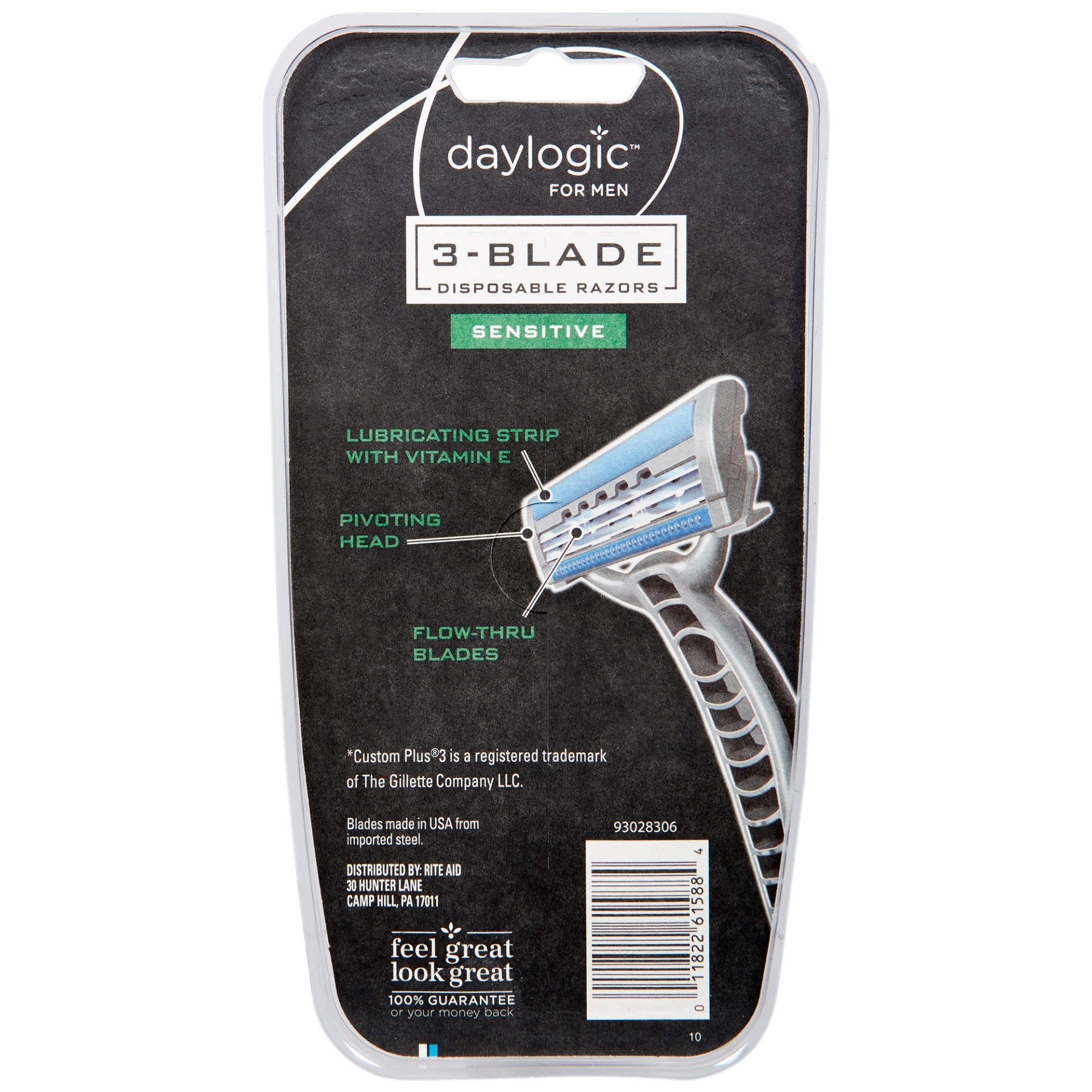 slide 2 of 3, Daylogic for Men 3-Blade Disposable Razors, Sensitive, 4 ct