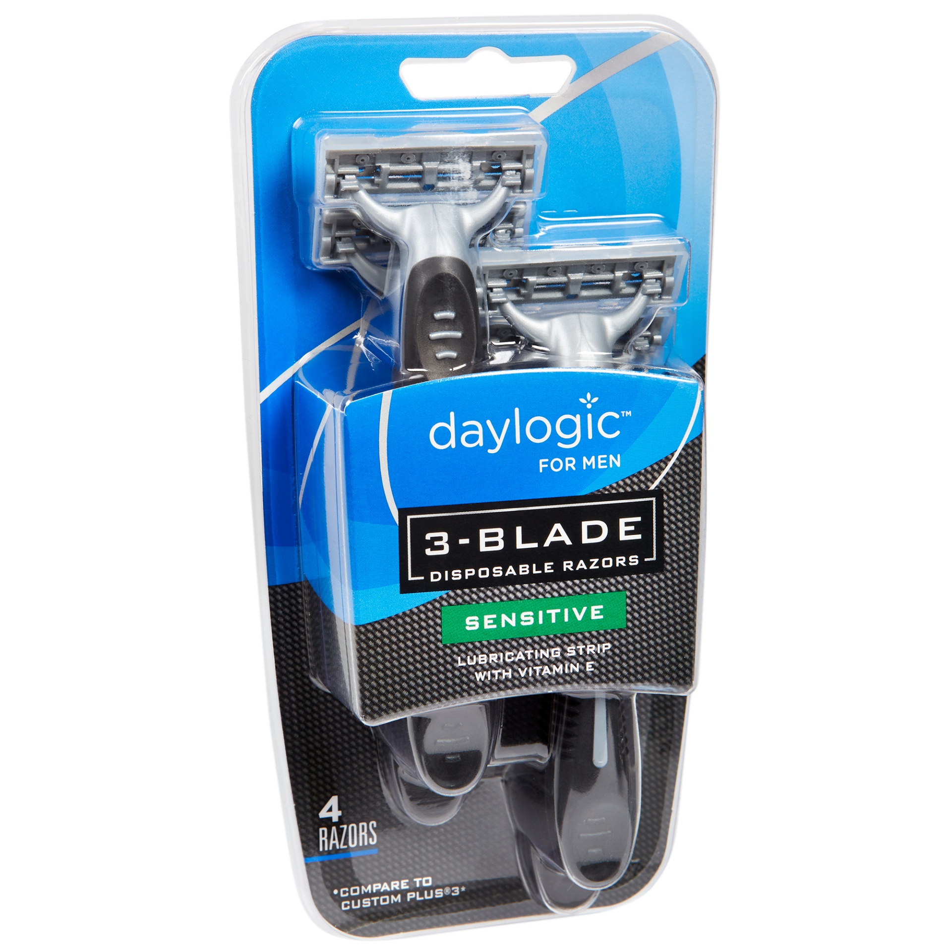 slide 3 of 3, Daylogic for Men 3-Blade Disposable Razors, Sensitive, 4 ct