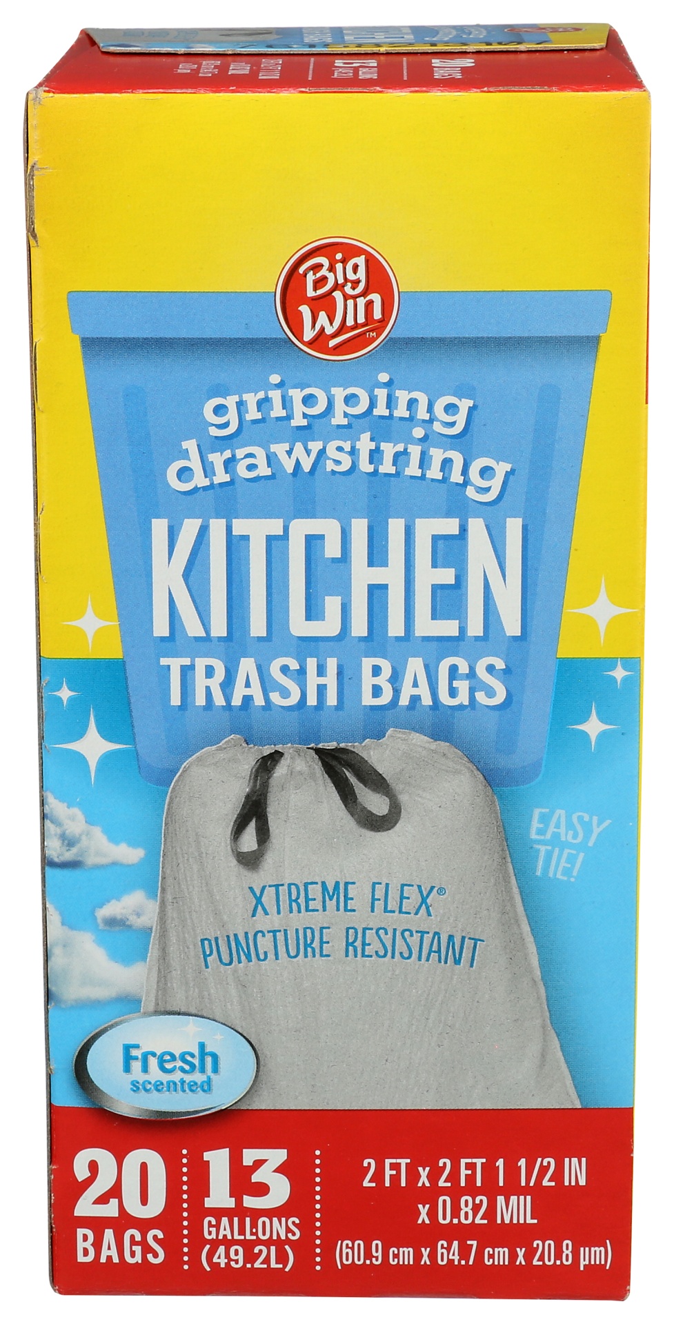 Big Win 13 Gallon Fresh Scented Drawstring Kitchen Trash Bags (26 ct)