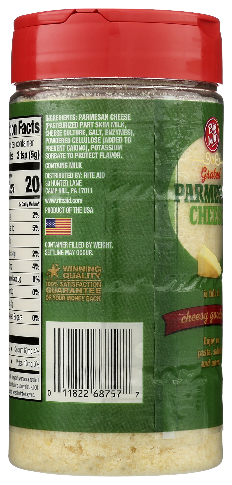 slide 2 of 4, Big Win Grated Parmesan Cheese, 8 oz