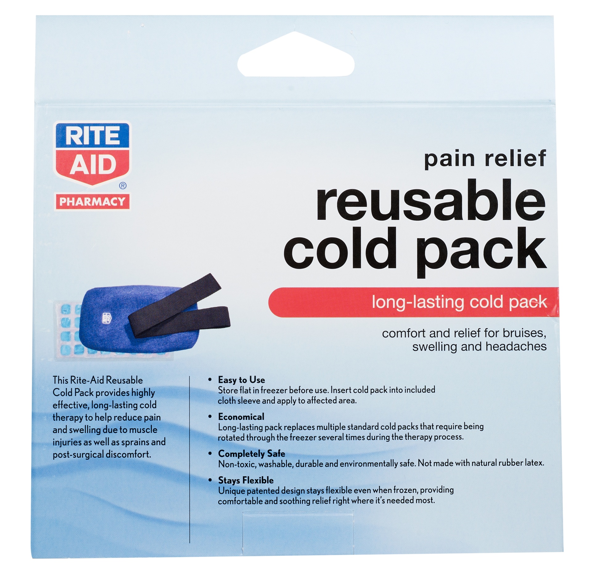 slide 2 of 4, Rite Aid Reusable Ice Pack for Pain Relief, 12x6 in, 1 ct