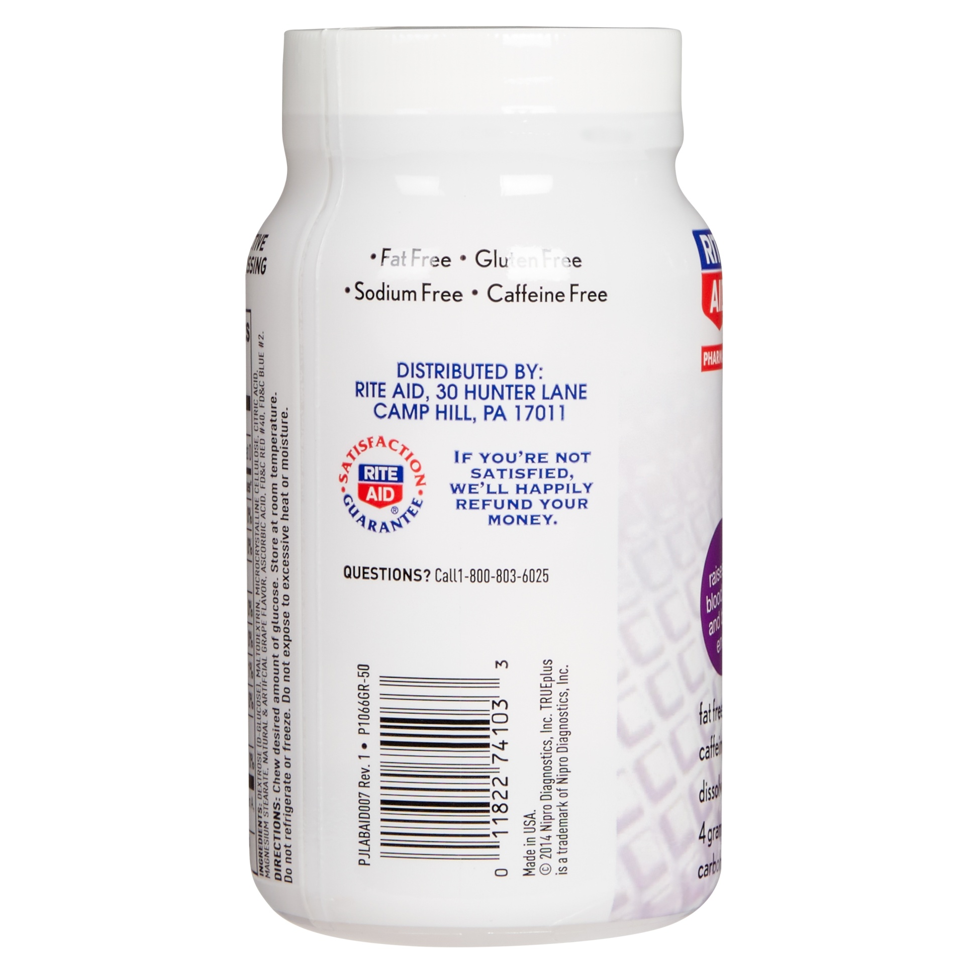 slide 3 of 3, Rite Aid Glucose Tablets, Grape, 50 ct