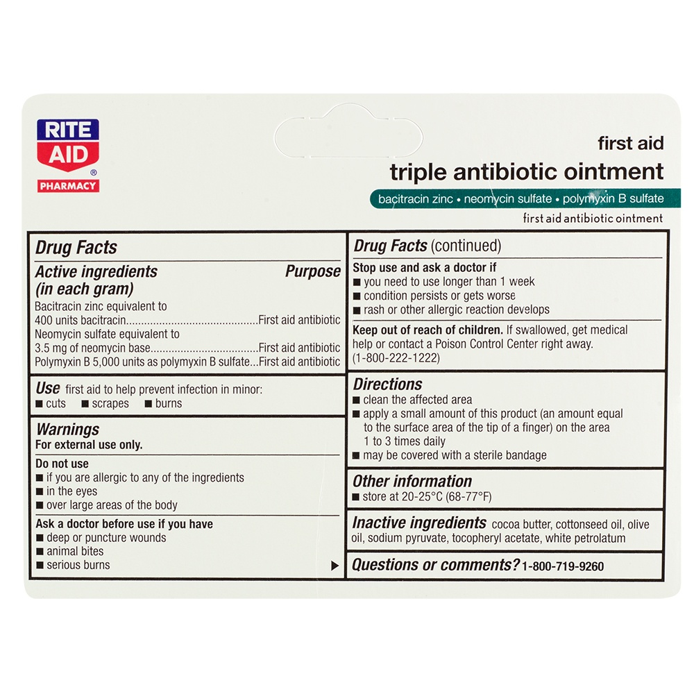 slide 2 of 2, Rite Aid First Aid Triple Antibiotic Ointment, 0.5 oz