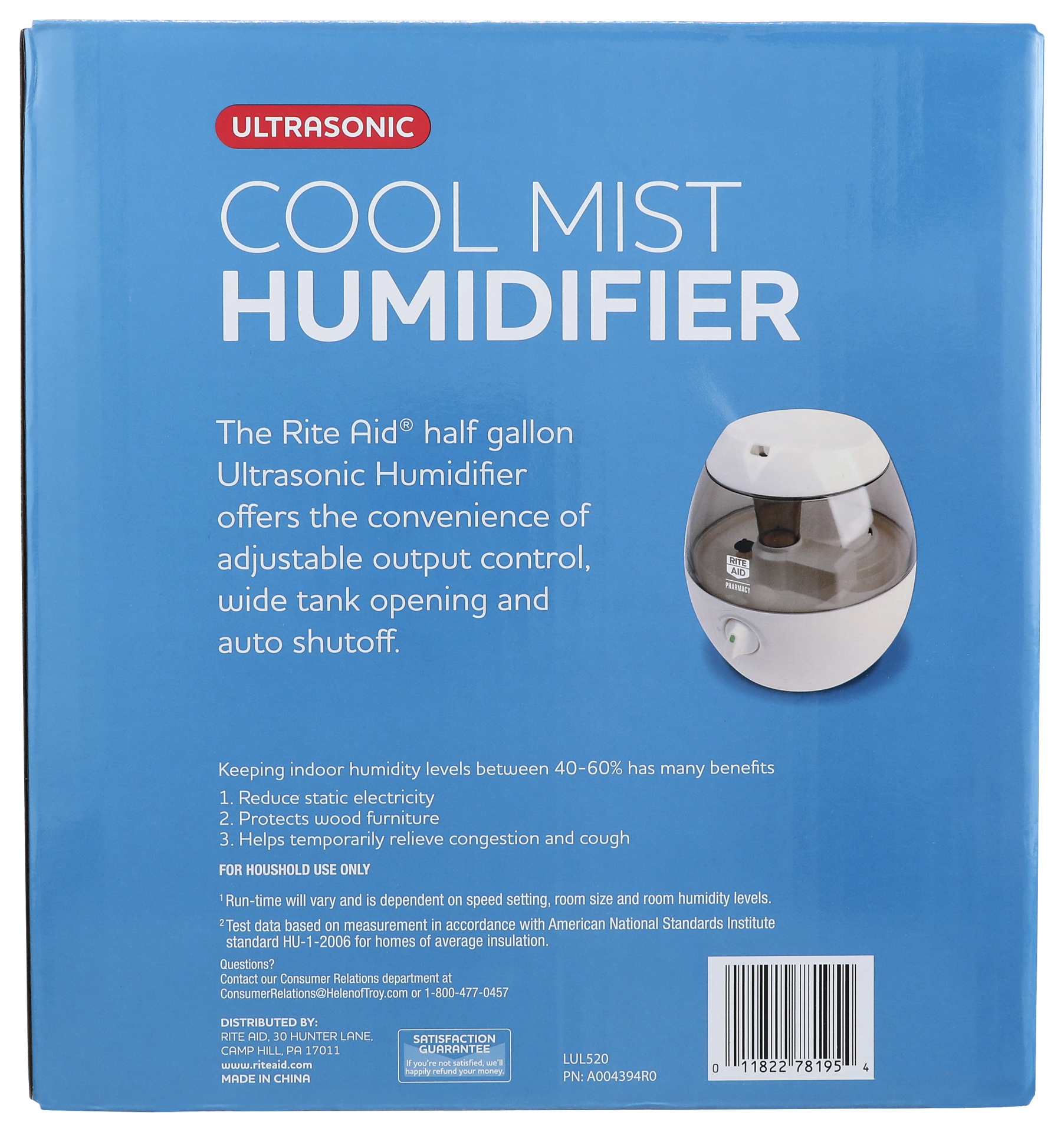 slide 2 of 2, Rite Aid Ultrasonic Cool Mist Humidifier, 12 gal