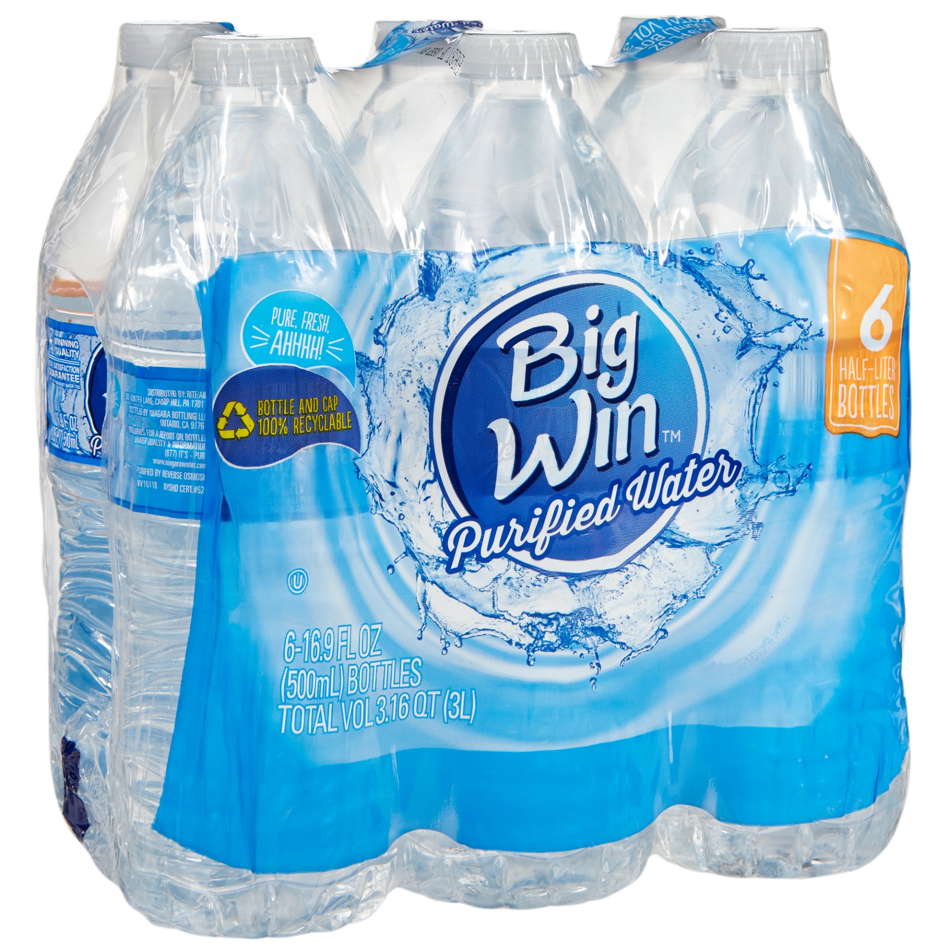 slide 3 of 4, Big Win Purified Water- 6 ct, 6 ct