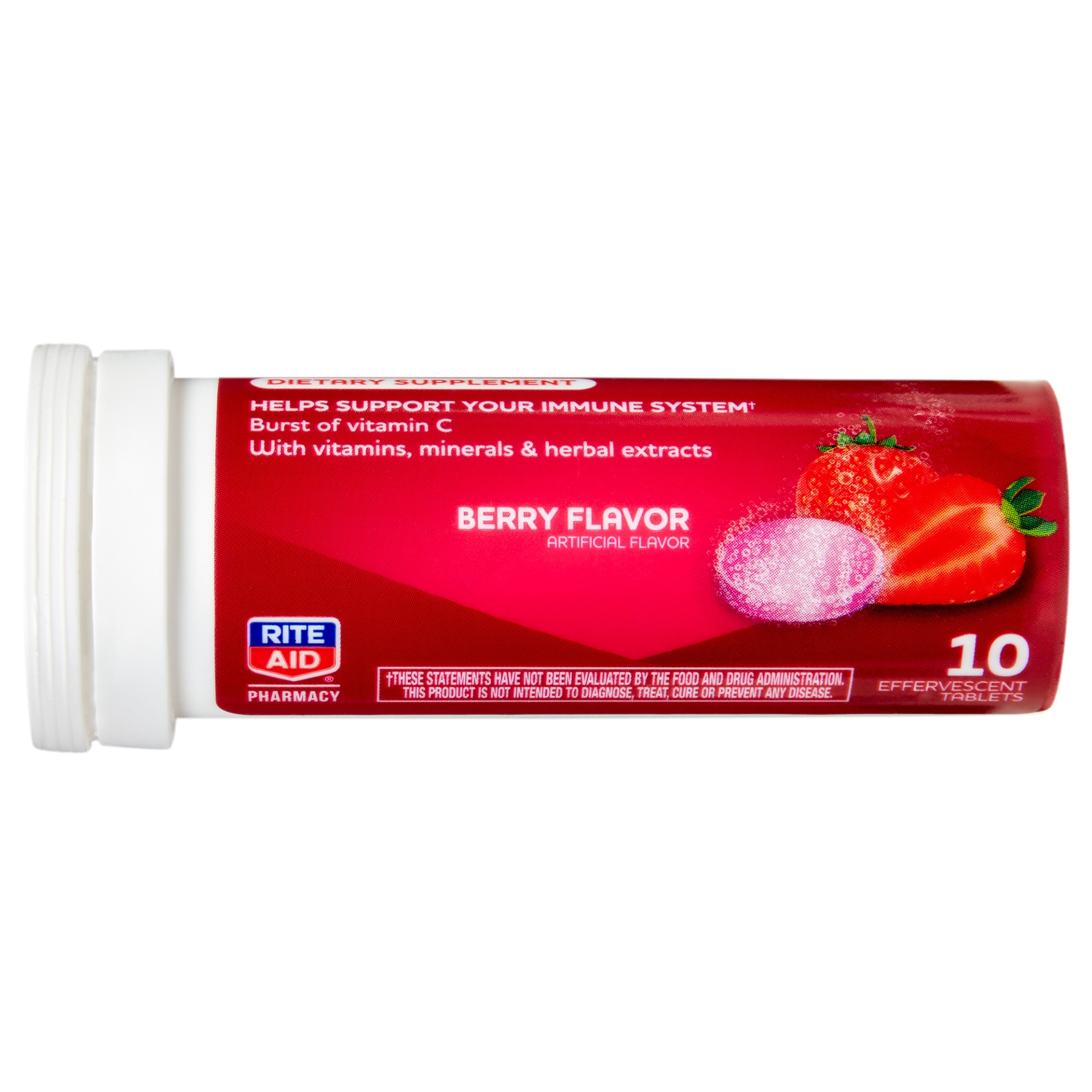 slide 4 of 4, Rite Aid Immune Support Effervescent Tablets, Berry, 10 ct